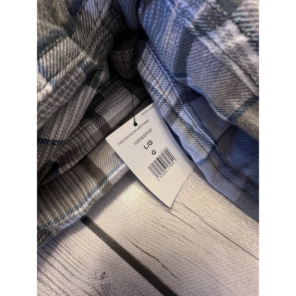 Wrangler Authentics Flannel Hooded Insulated Button-Up Jacket Mens L Gray Plaid - Picture 9 of 9